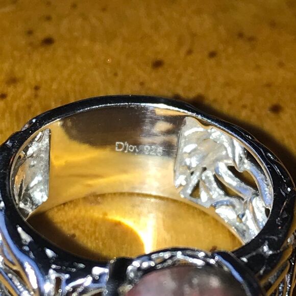 Norwegian Thulite Sterling Silver Ring - Picture 5 of 8